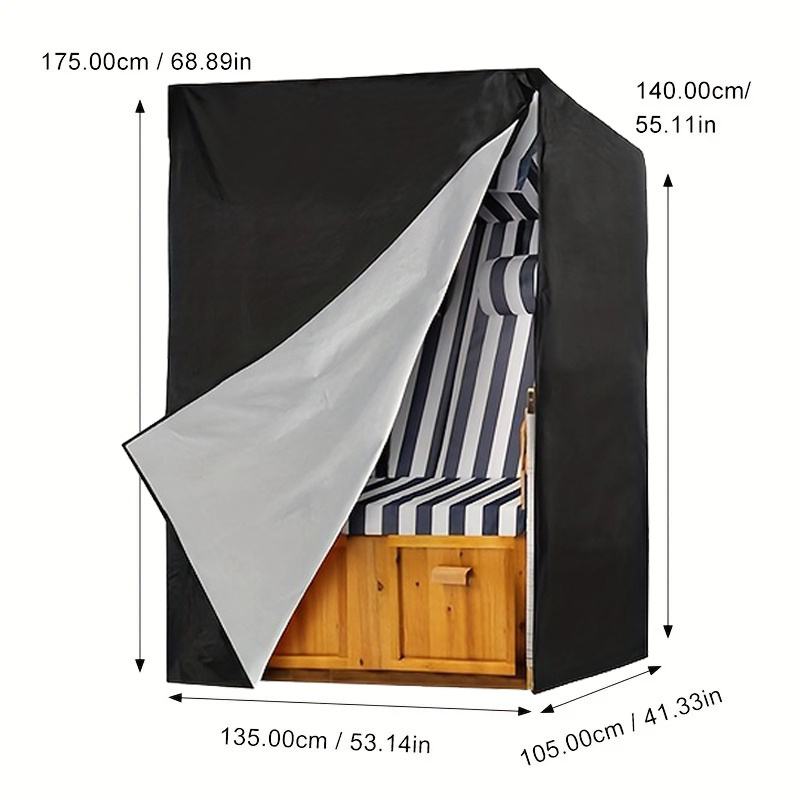 Outdoor Furniture Cover - Capa preta para móveis de exterior,