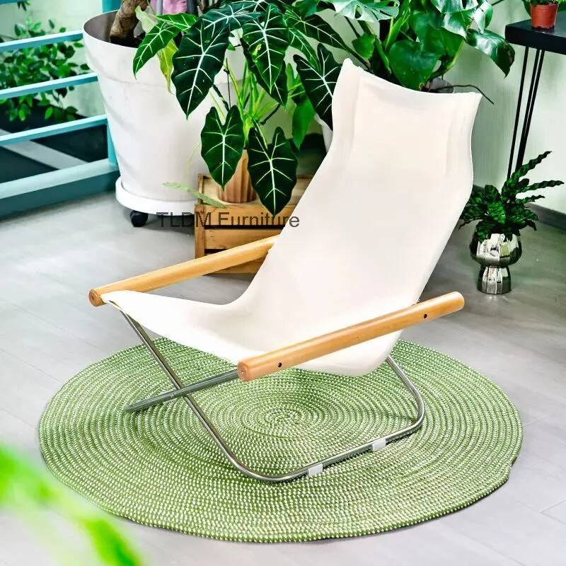 Outdoor Furniture Japanese Style - Espreguiçadeira dobrável de lona com configuração