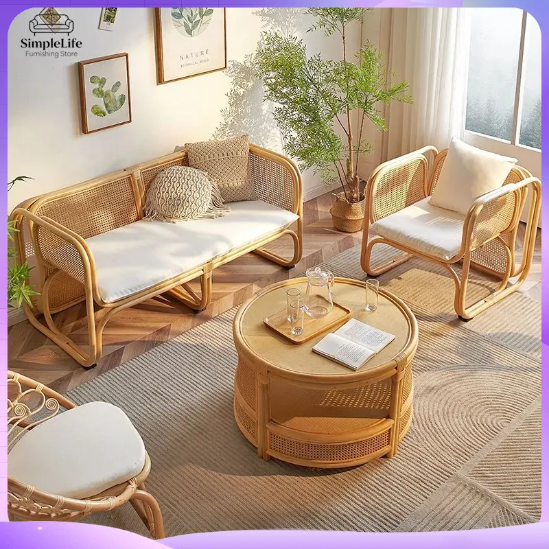 Conjunto de Sofá de Rattan Est - Outdoor Furniture Japanese Style avaliação e preço